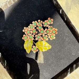 Sandor sterling book piece flower brooch